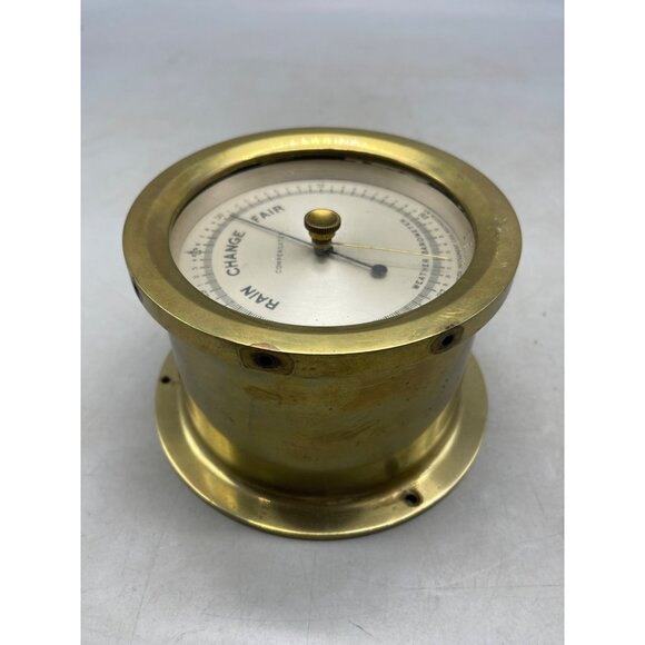 taylor compensated weather barometer instrument cos Rochester ship brass READ - Picture 6 of 8